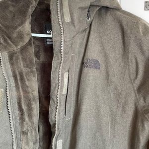The North Face women’s dark green parka